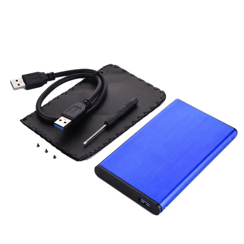 Aluminum Alloy 25 USB30 HDD Box SATA 30 SSD External Hard Disk Drive Enclosure Support Max 3TB With Leather Case Set images - 6