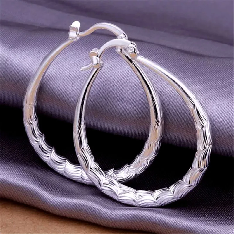 

Fashion Hot Selling New Exquisite Silver Plated Large Circle Earrings Classic Personalized Female Earrings Popular Jewelry Gifts