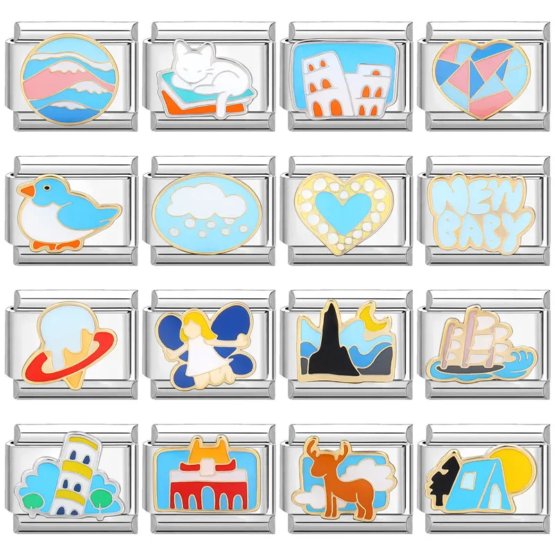 Синяя серия подвеска горные облака книга кошка итальянские подвески подходят