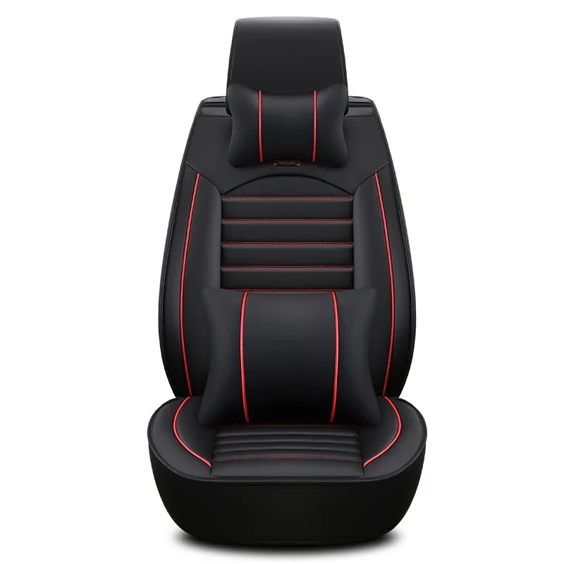 

Кожаный чехол для автомобильного сиденья, удобный всесезонный Универсальный передний/задний/полный комплект чехлов, защитная подушка для автомобильного сиденья