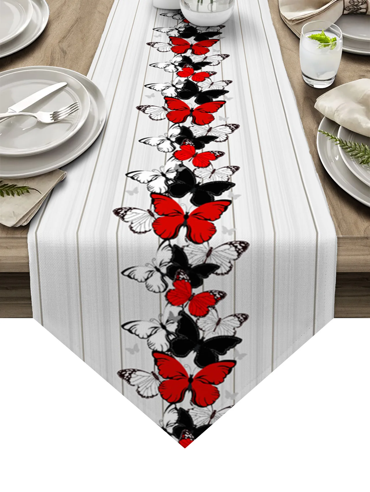 

Простой деревянный стол в виде бабочки, новая настольная дорожка для свадебного банкета, Настольная дорожка для кухни, обеденного стола