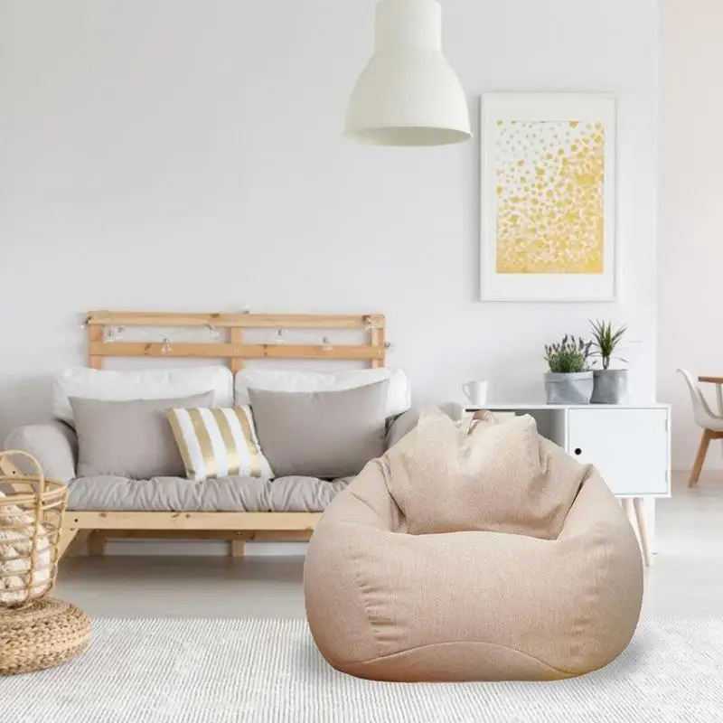 

Beanbag Covers Large Bean Bag Single Seat Sofa Cover Without Filler Pouf Puff Couch Tatami Living Room Home Textile Accessories