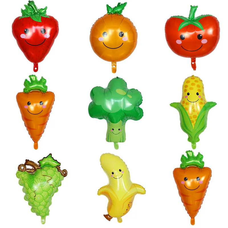 

1pc Cute Colorful Vegetables Fruit Foil Balloons Summer Hawaii Party Helium Globos Birthday Party Decoration Supplies Kids Toys