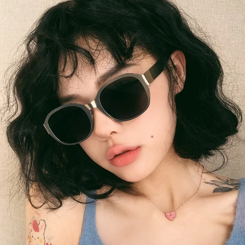 Стильные солнцезащитные очки в стиле стимпанк мужские овальной формы защита UV400