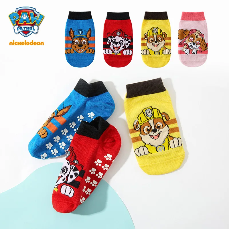 

3 Pairs of Paw Patrol Baby Socks Children's Floor Socks Cotton Cartoon Comfortable Indoor Non-slip Socks Cute Fashion