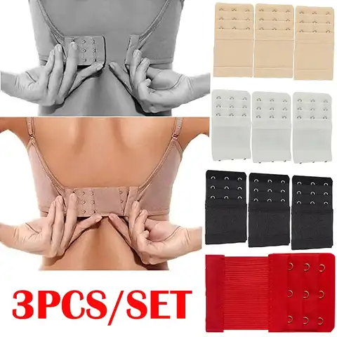 3pcs Bra Extender 2/3/4 Hooks Women Elastic Bra Extension Strap Hook Clip Expander Adjustable Belt Buckle Underwear Accessories