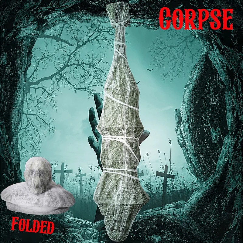 

180cm/72inch Scary Hanging Halloween Fake Corpse Props Decor Outdoor Yard Indoor Creepy Skeleton Haunted House Tree Decoration