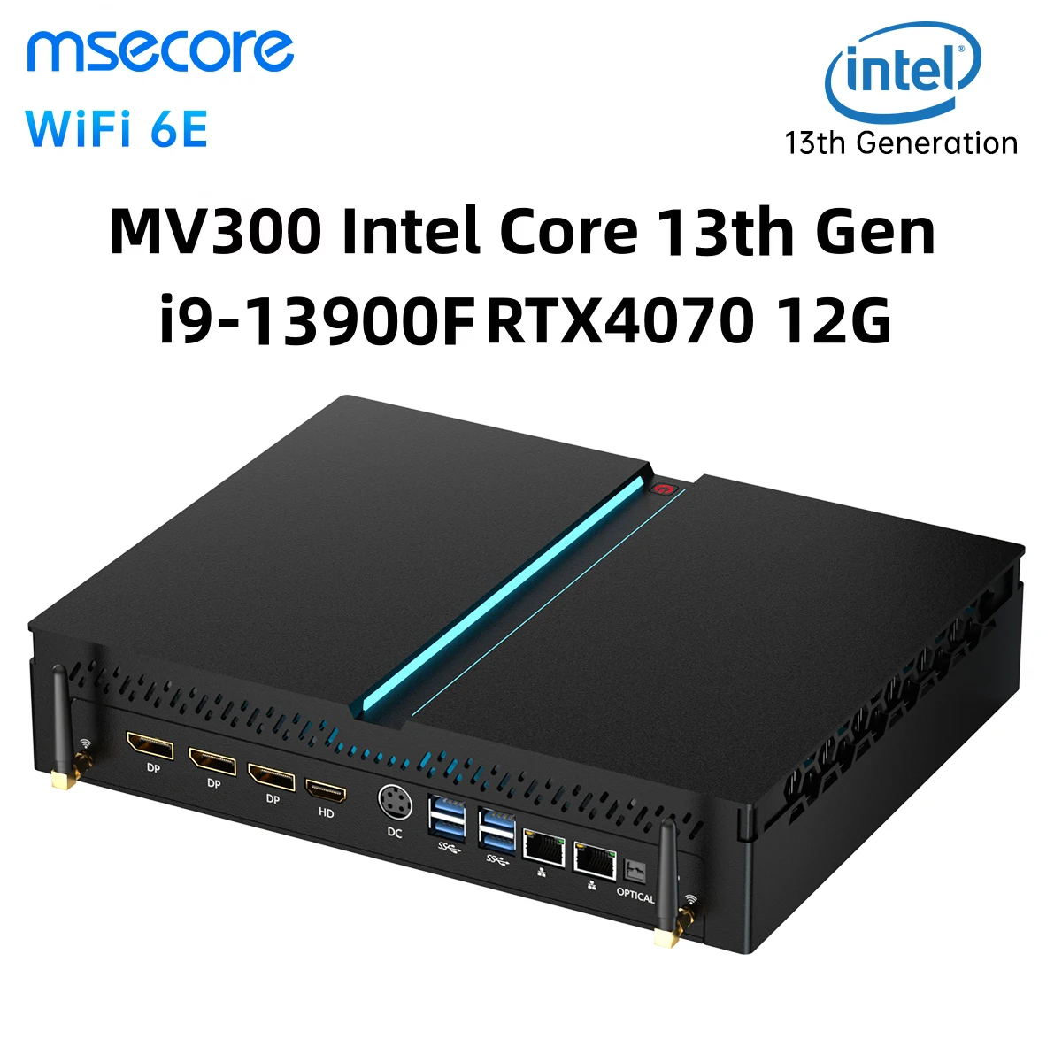 Новый графический компьютер Msecore MV300 Intel Core 13-го поколения i9-13900F RTX4070 12G мини-ПК