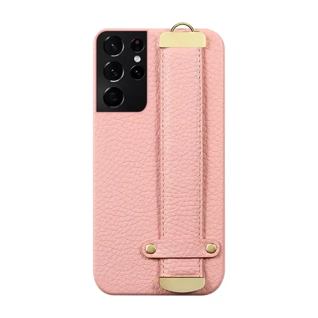 

Leather Wrist Strap Wristlet Cover Case For S21 S22 Ultra S20 FE S9 Plus Note 20 10 A51 A32 A52 A52S 5G