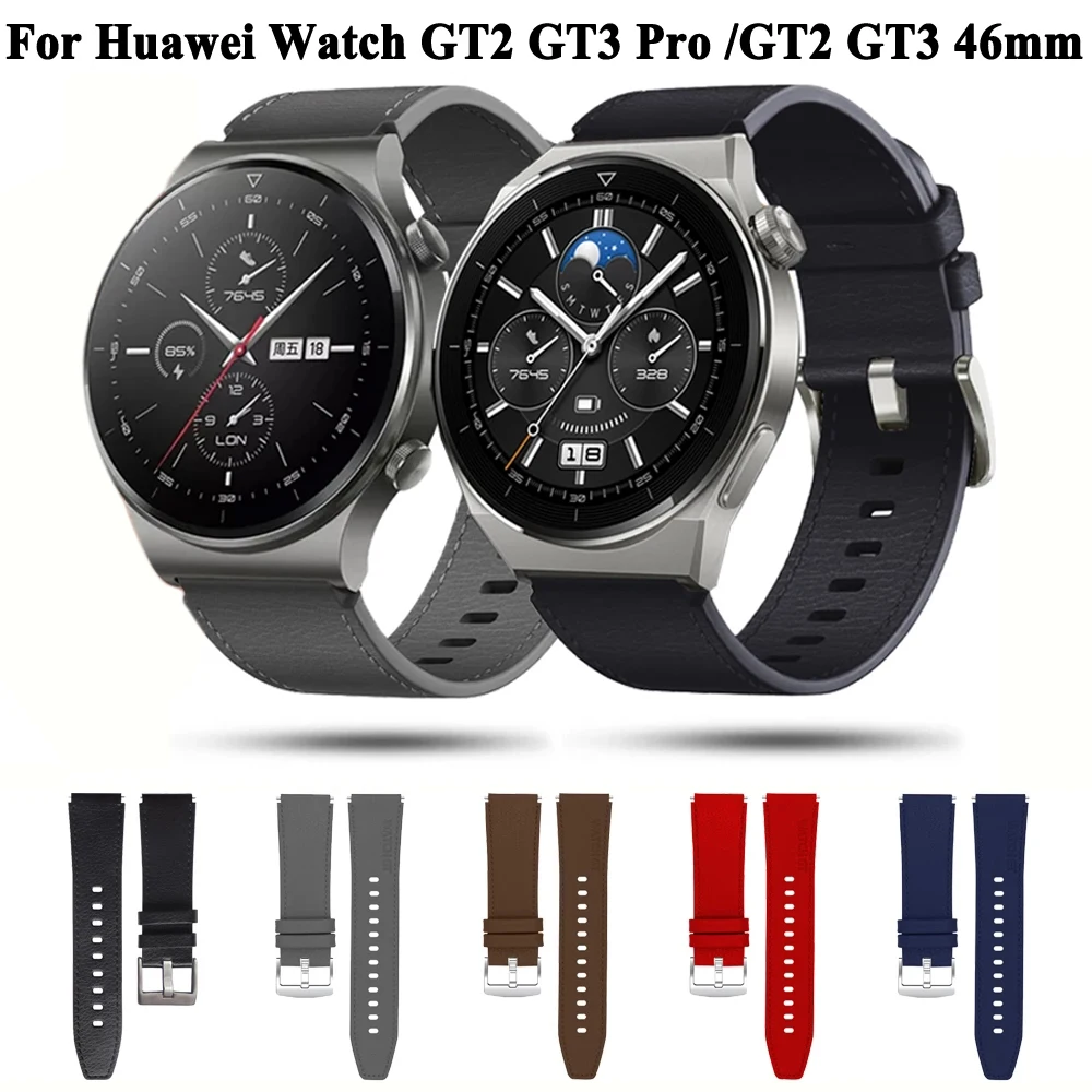 

Original Leather Band For Huawei Watch GT3 GT2 GT 2 3 Pro Runner 46mm Strap 22mm Smartwatch Watchbands Easyfit Official Bracelet