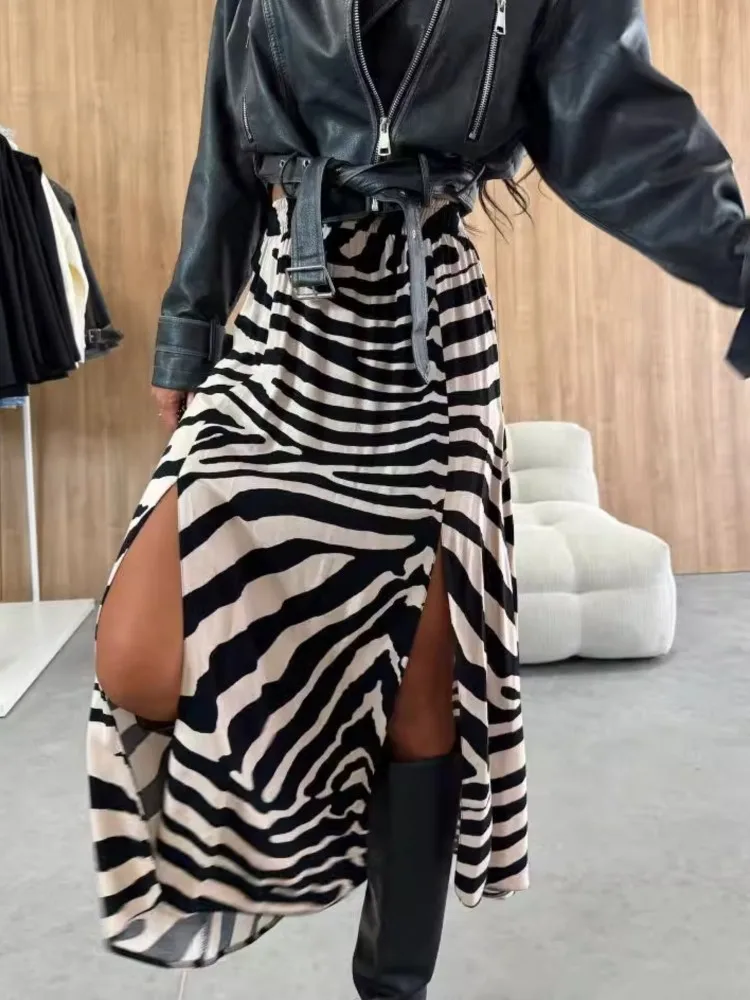 Осенние сексуальные макси-юбки с леопардовым принтом женские юбки