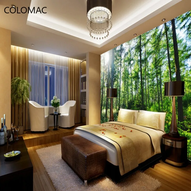 

Colomac Custom 3D Photo Wallpaper Office Lobby Forest Green Trees Scenery Studio Living Room Bedroom Wall Mural Dropshipping