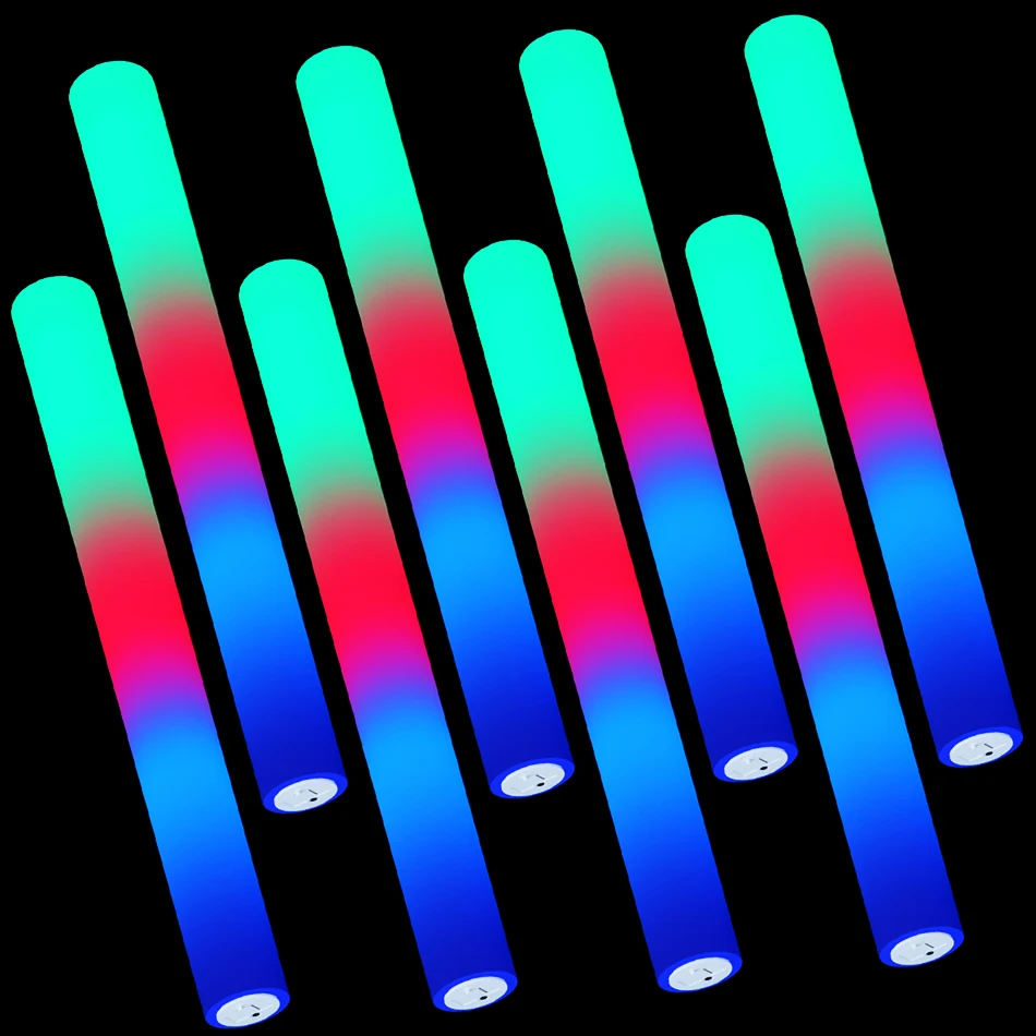 

12/15/30/60Pcs LED Glow Sticks Bulk Colorful RGB Glow Foam Stick for Christmas Birthday Wedding Glow in The Dark Party Supplies