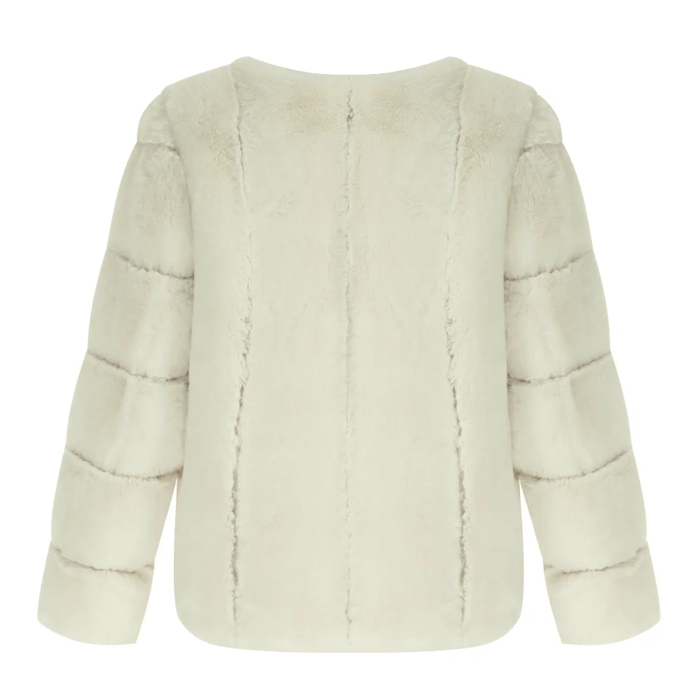 Ueteey  Autumn and Winter Popular Imitation Fur Short Round Neck Women Fashion New Jackets Top Girl