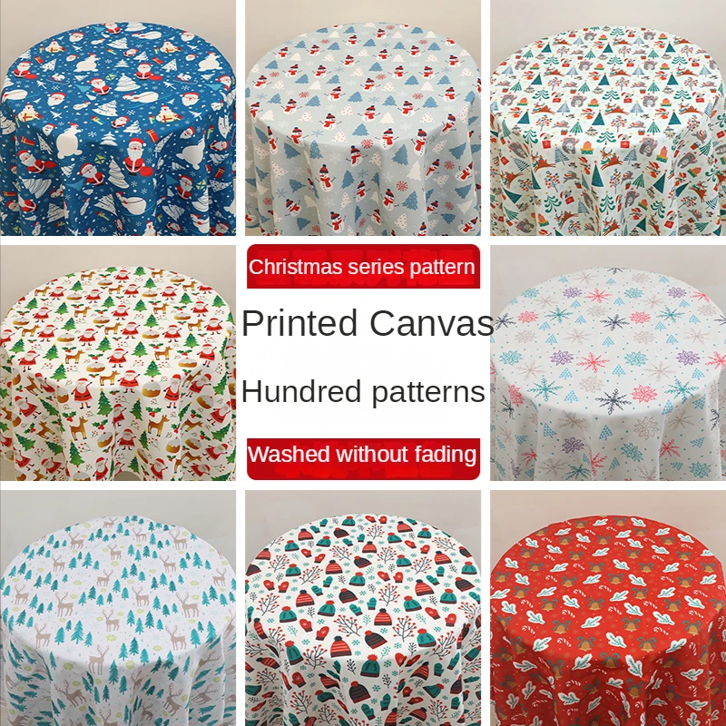 Ткань холщовая для дивана декоративная ткань с цифровым принтом черными цветами