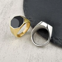 fashion charm mens ring punk rock smooth stainless steel signet ring for men hip hop party jewelry wholesale male wedding ring