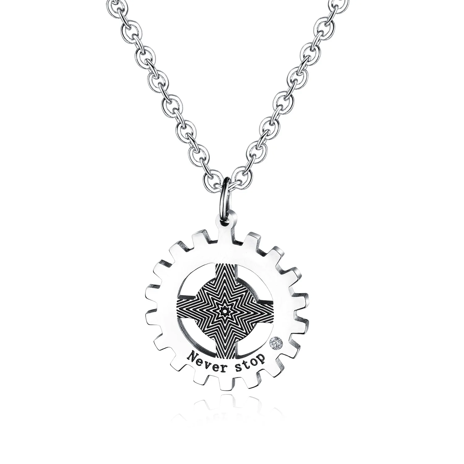 

Fashionable Gear Pendant, Classic, Versatile Stainless Steel Necklace