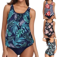 s 3xl new fashion sexy two piece swimsuit with skirt dress women ouddoor swimming suit swimwear sport bikini floral print