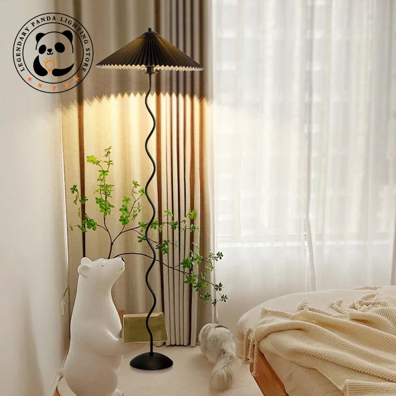 Скандинавская Минималистичная Напольная Лампа плиссированный тканевый абажур