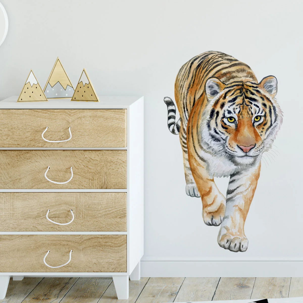 Имитация креативных наклеек на стену с большим тигром украшение для детской