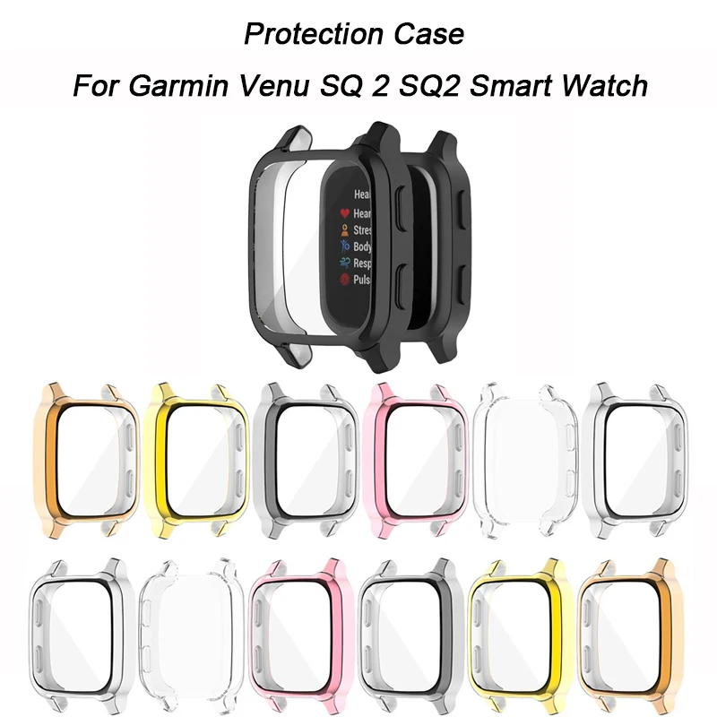 

1~20PCS Protection Case For Garmin Venu SQ 2 SQ2 Smart Watch Plating TPU Soft Cover Full Screen Protector Shell For Garmin Venu