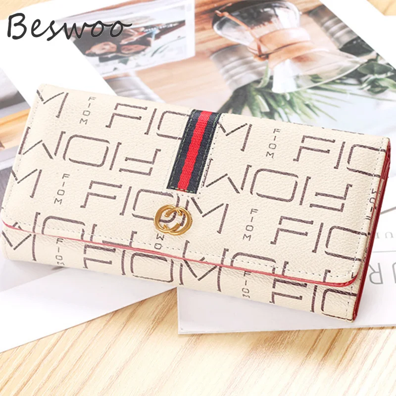 2021 New Long Wallet Women Letter Prints 2 Folds Female Money Bag Coin Purses All-match Card Holder Multifunction Handbag Clutch | Багаж и