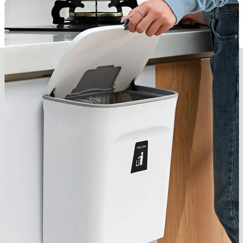 

7/9L Φ для кухни большой емкости переработка кухонной корзины для мусора ванная настенная корзина для мусора с крышкой