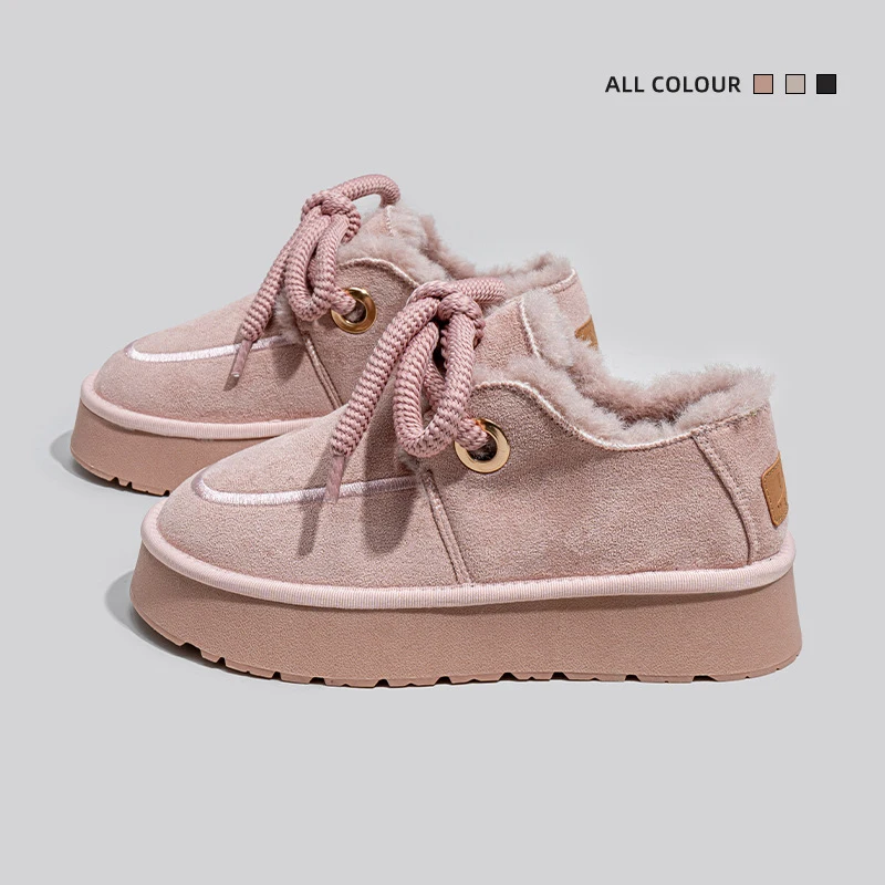 Женские зимние ботинки новинка 2024 зимняя Корейская теплая утолщенная обувь с