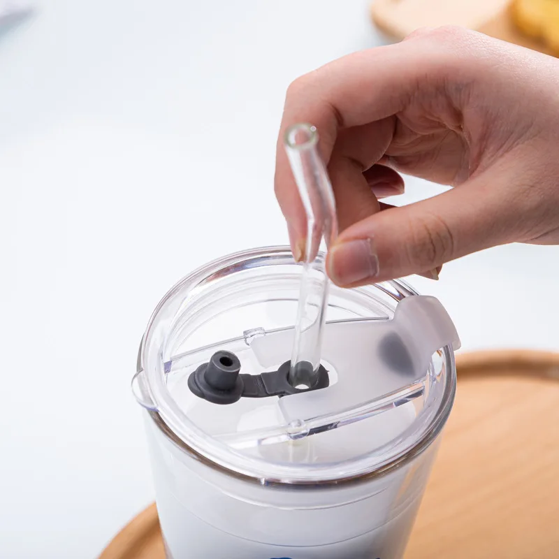 Стеклянная Кружка Ins милая соломенная чашка с собакой прозрачная термостойкая