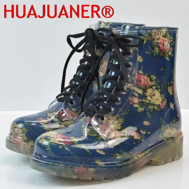 

Women Boots for Martins Rain Boots Winter Transparent Candy Colour Girls Water Shoes Overshoes Non-slip Woman Ankle Boots