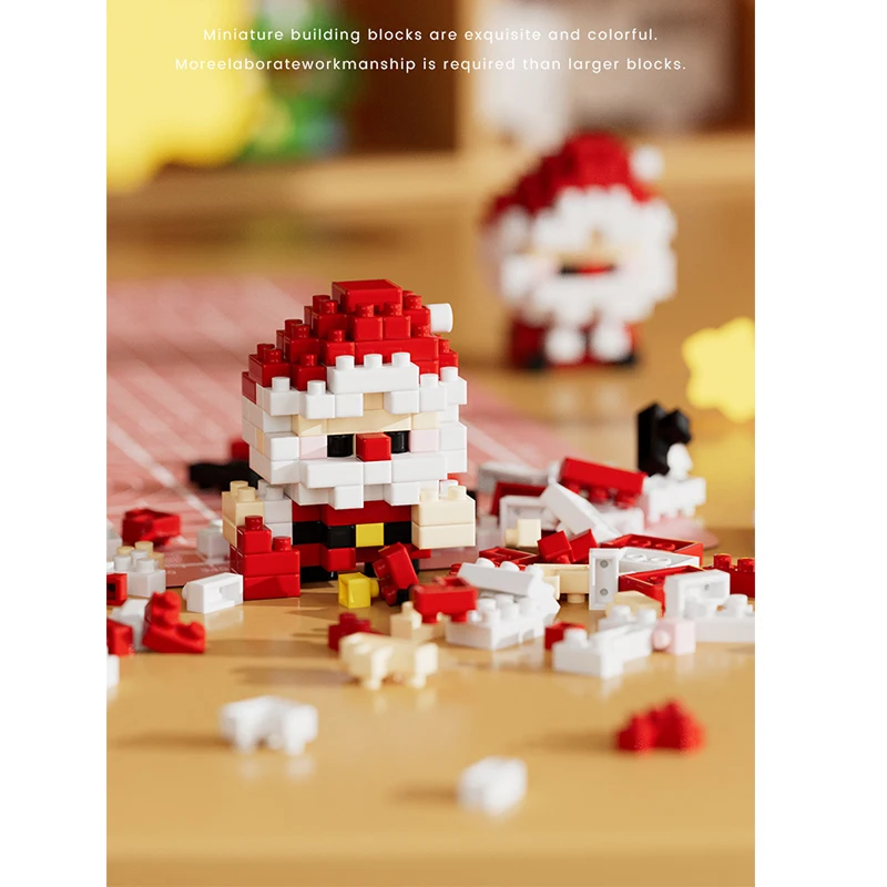 Новинка строительные блоки на тему Рождества Санта-Клаус снеговик лось два вида
