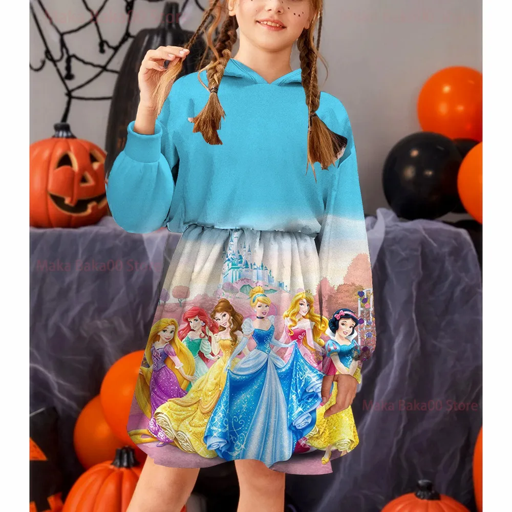 Купи Girls Children's Clothing Cartoon Disney Sandy Princess Hoodie Printed Sweatshirt Dress Casual Sweatshirt Long Sleeve Autumn Win за 432 рублей в магазине AliExpress