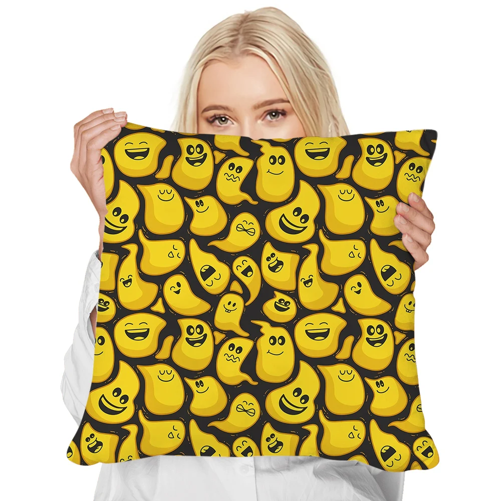 

Наволочки CLOOCL на Хэллоуин, желтые Мультяшные забавные призраки, 3D печать, наволочки для диванных подушек, наволочка, 45*45 см, домашний декор
