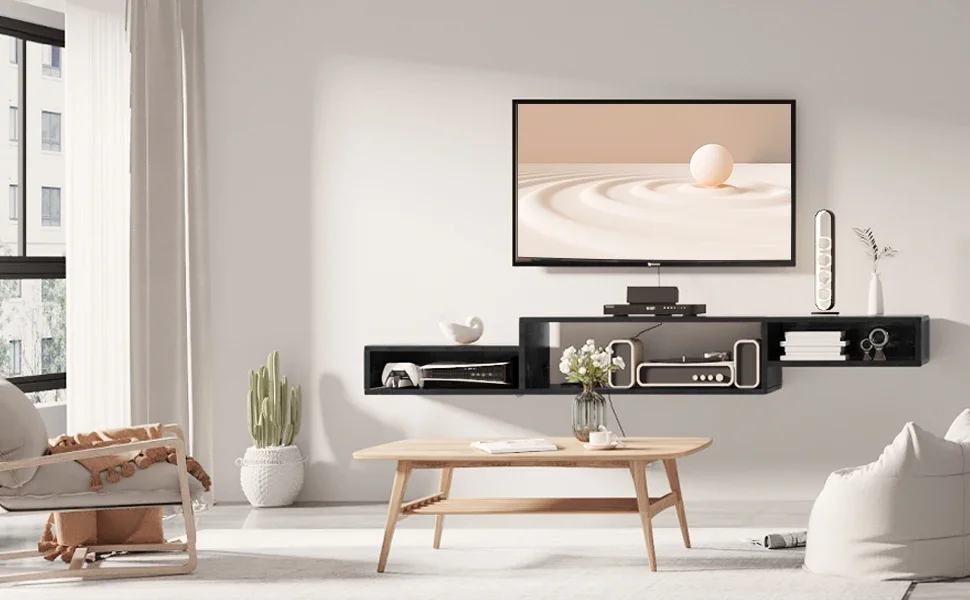 Настенная Подставка для телевизора 59 дюймов плавающий развлекательный центр