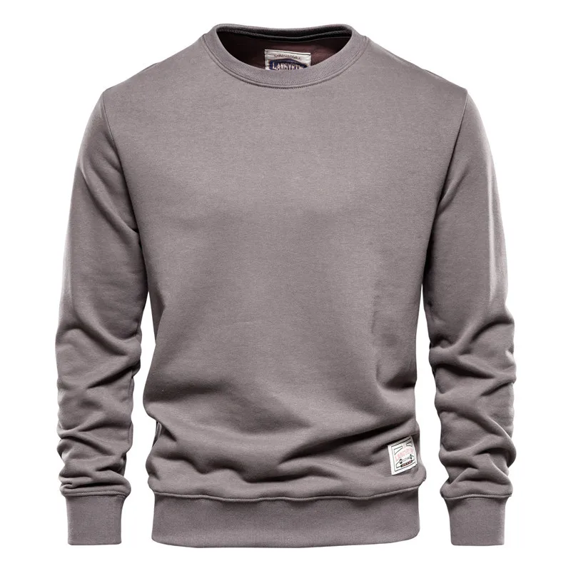 KO1168 ring long-sleeved solid color sweater street fashion foreign trade men's loose solid color round-neck men's sweater casu