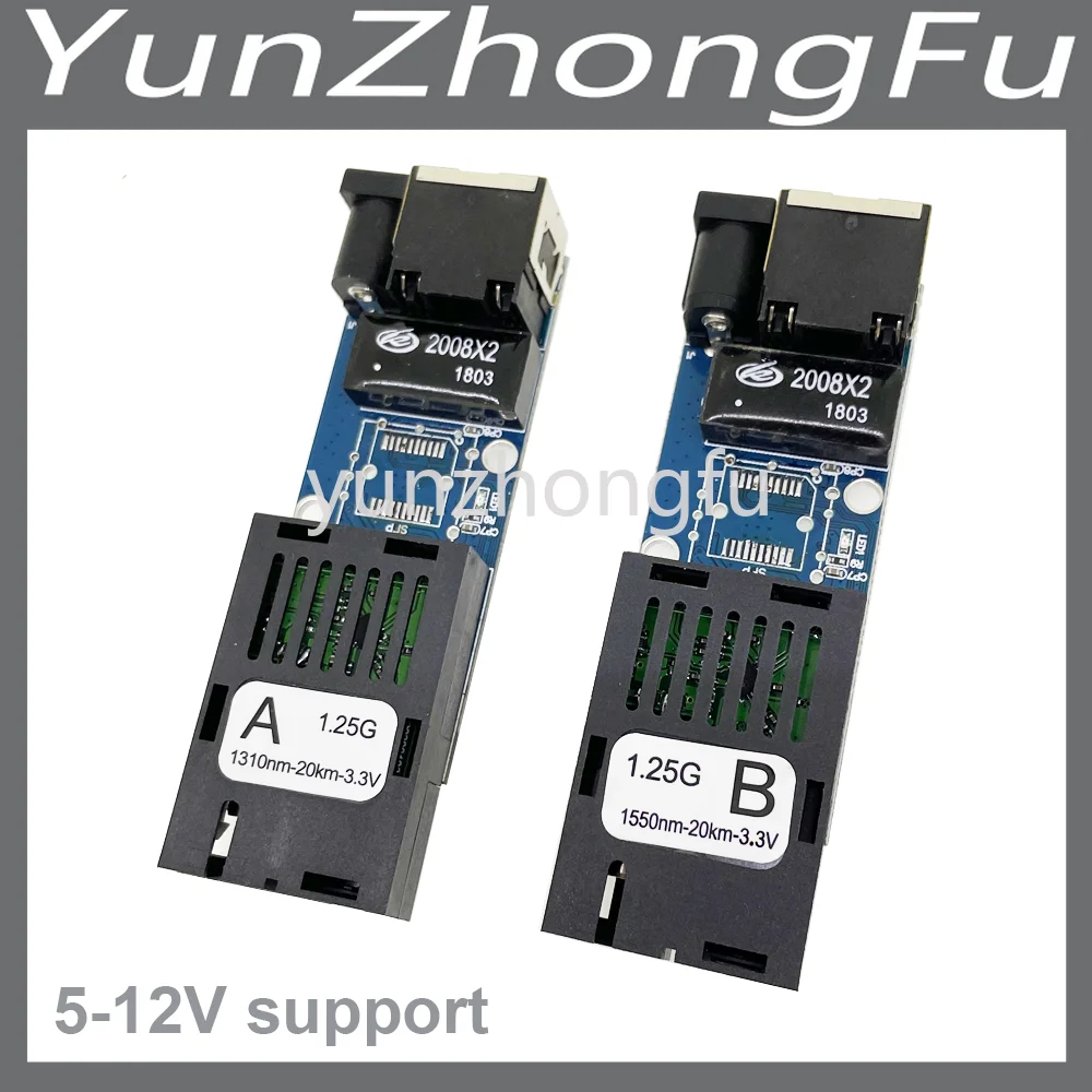 

Mini FTTH HTB Gigabit Fiber Hp Ttransceiver Media Converter 10/100/1000Mbps Single Mode Single Fiber SC Port 20KM PCBA