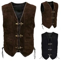 oversize mens medieval steampunk vest black brown retro hip hop motorcycle rider leather jacket mens jacket men vest