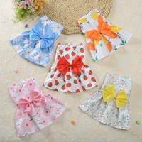 pet clothes floral princess skirt cat spring and summer cute dog flower butterfly skirt fashion lace tulle sleeveless pet coat