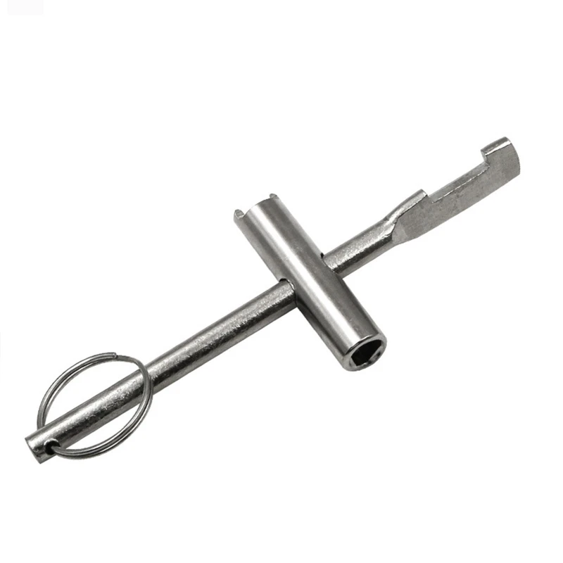 

N58C Good Performance Valve Key Water Shut off Tool 11.2cm Long Water Meter Lock Gate Valve Triangular Key Aperture Wrench