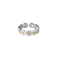 coconal trendy korean daisy flower rings for women girl sweet cute finger ring personality wedding fine jewelry birthday gift
