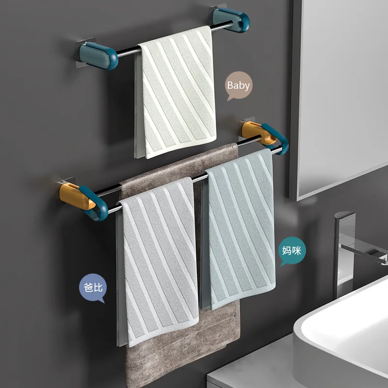 

Bathroom Towel Storage Rack Toilet Perforated Towel Towel Storage Rack Wall-Mounted Bathroom Hook Kitchen Wipes Hanging Gadgets