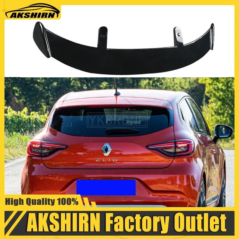 

For 2013-2018 Renault Clio Carbon Fiber Look Hatchback Roof Rear Wing Body Kit Accessories High Quality ABS Material Spoiler