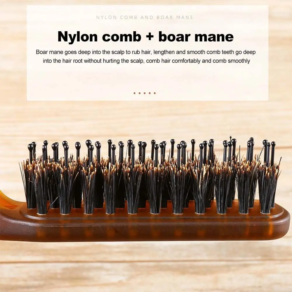 

1PC Boar Mane Comb Portable Compact Hairbrush Antistatic Hair Scalp Massage Comb Foldable Brush Tool