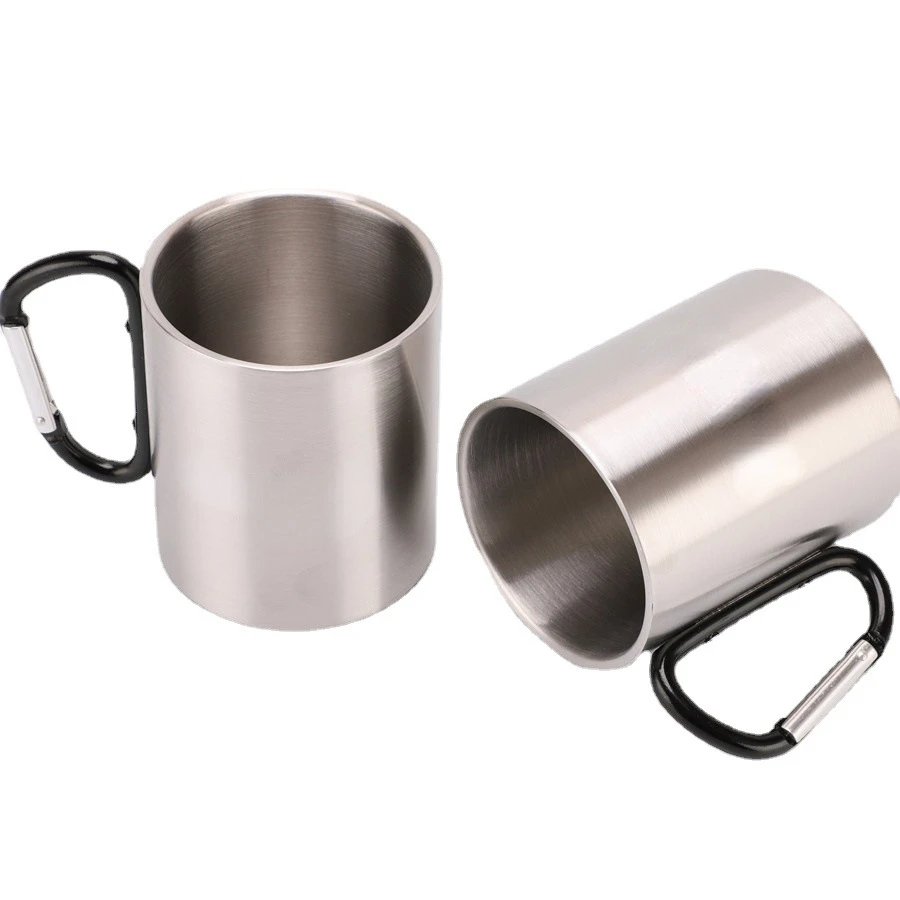 

1 шт., кружка из нержавеющей стали с карабином, 300 мл