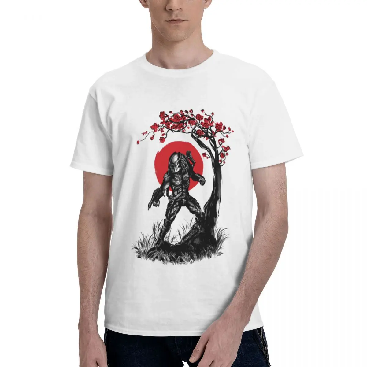 

Adult T-shirt Predator Movie Alien 16 Crewneck Vintage Home Top tee Novelty Humor Graphic USA Size