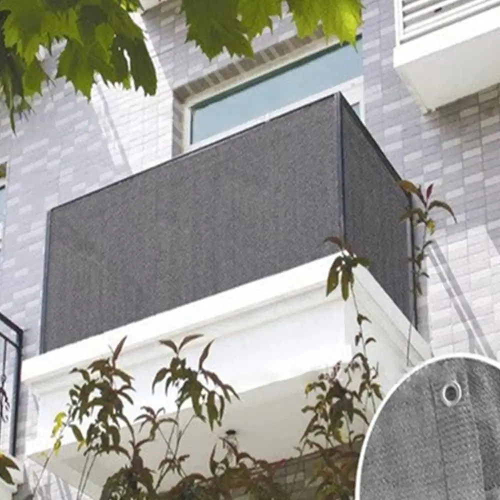 

Balcony Garden Fence Cover Shelter Privacy Screen Sewing Buckle Outdoor Awning Wind Sunshade Net for Balconys Swimming Pool Grey