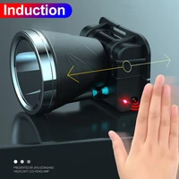 super bright led headlamp induction headlight ir motion sensor headlights usb rechargeable head lamp with built in battery