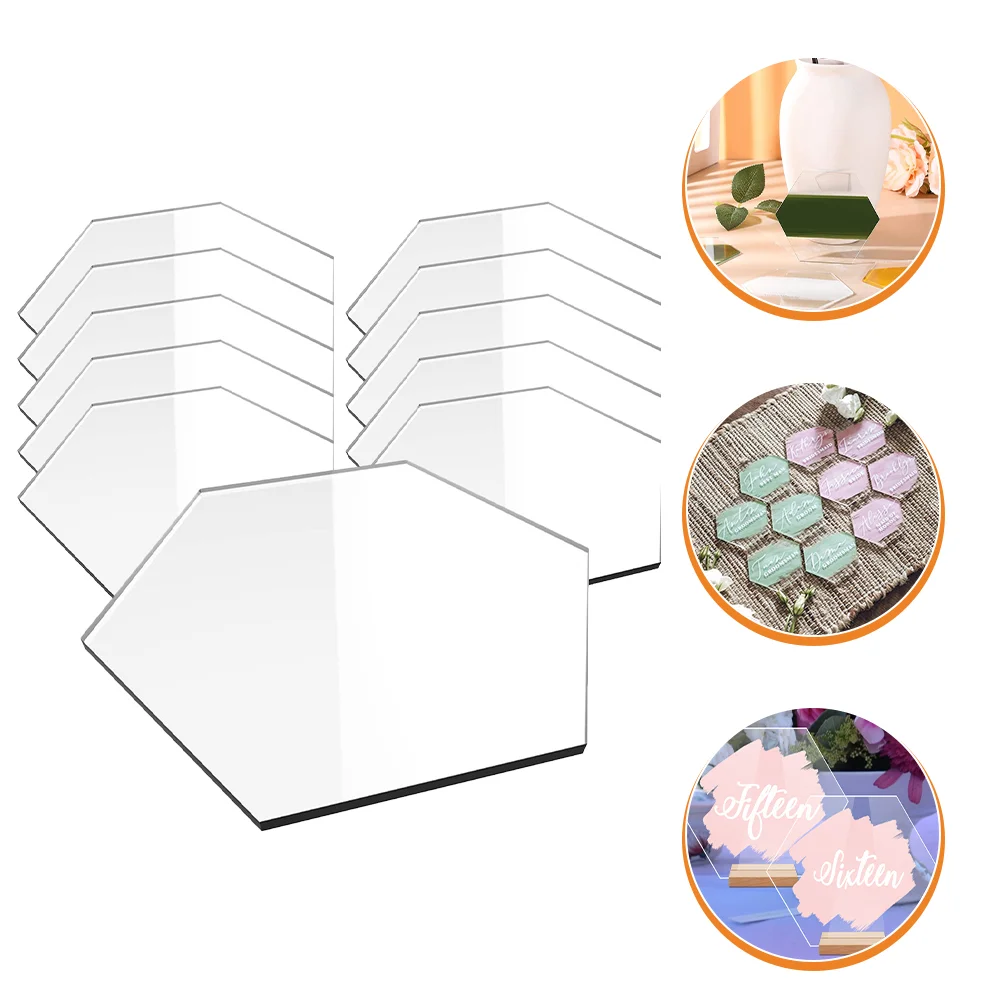 

Acrylic Wedding Table Name Seating Hexagon Place Blank Sign Guest Tiles Signs Chart Numbers Tagtags Gift Clear Favor Diyplates