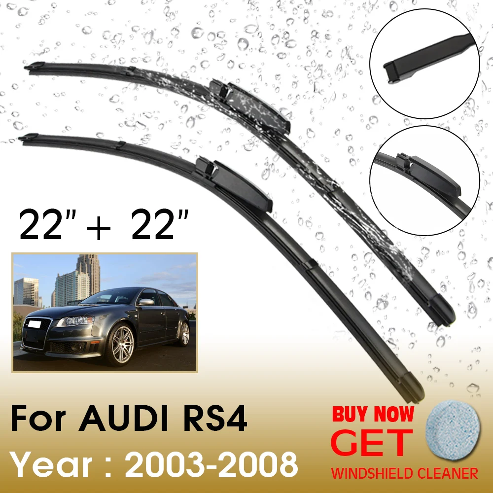 

Car Wiper Blade For Audi RS4 22"+22" 2003-2008 Front Window Washer Windscreen Windshield Wipers Blades Accessories