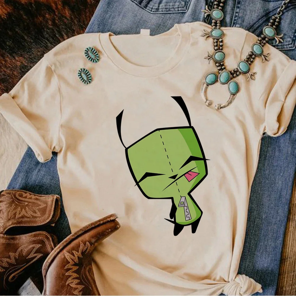 Invader Zim Tee женская аниме Y2K летние футболки графика 2000-х манга одежда